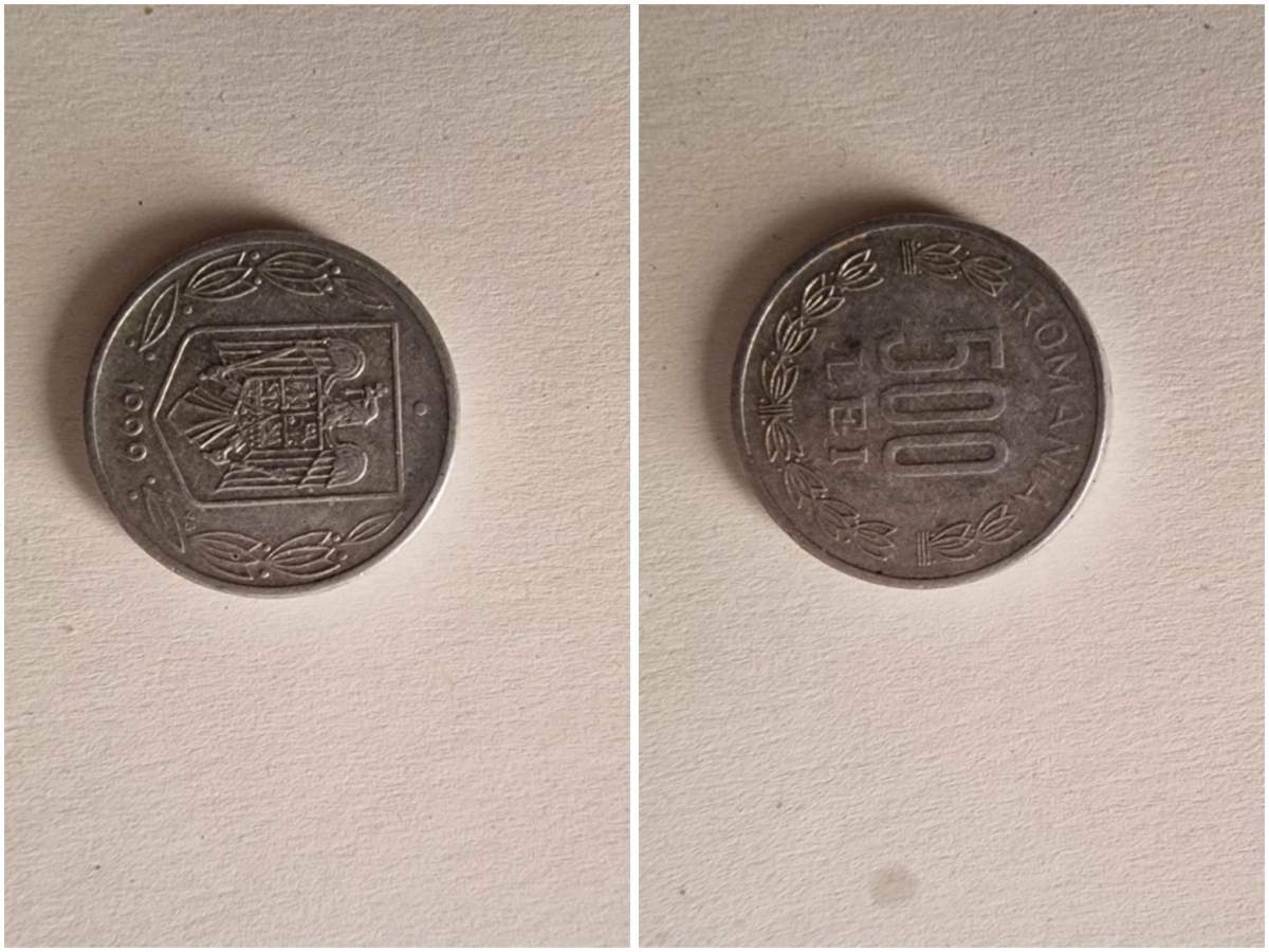 Moneda de 500 lei se vinde pe OLX cu 2.500 lei și este din 1999. Monedă veche de 500 lei