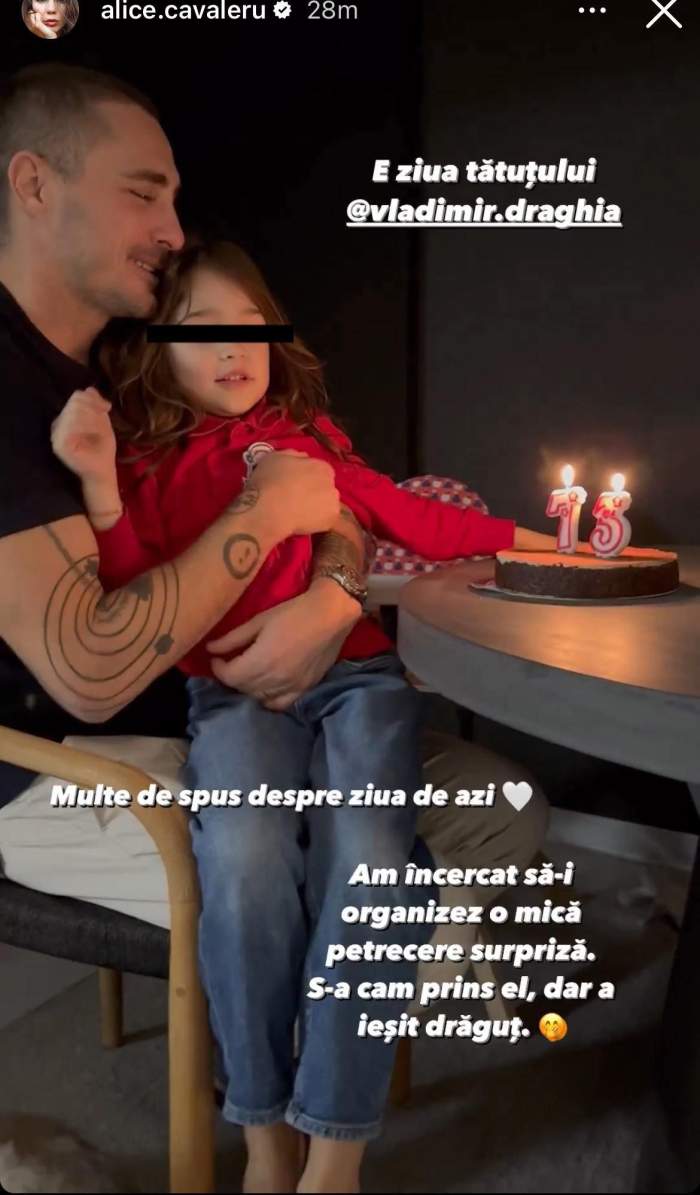 Alice Cavaleru și fiica ei, surpriză pentru Vladimir Draghia. Actorul își sărbătorește ziua de naștere: „Multe de spus despre...”/ FOTO