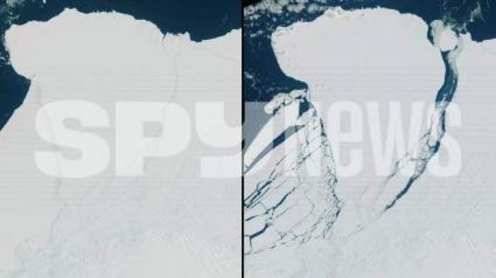 Au apărut primele imagini cu aisbergul care s-a desprins din Antarctica recent. Dimensiunea este identică cu cea a Londrei