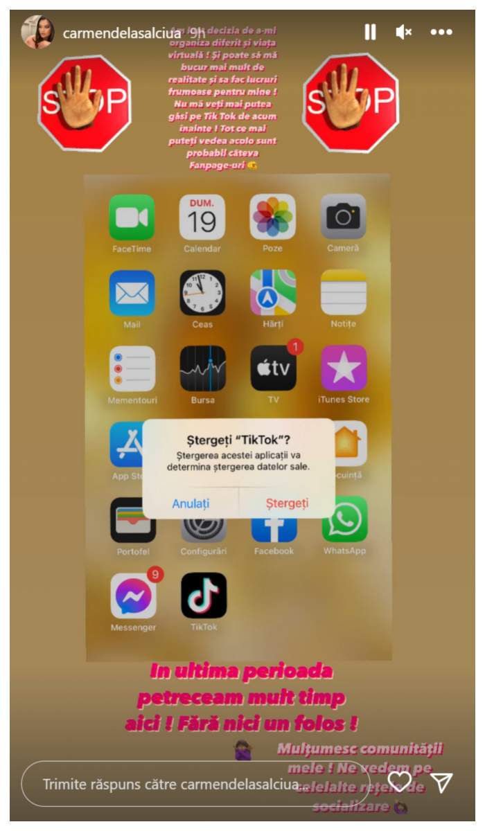 Carmen de la Sălciua renunță la aplicațiile de socializare. Ce a determinat-o pe artistă să ia această decizie: "Mă bucur..."