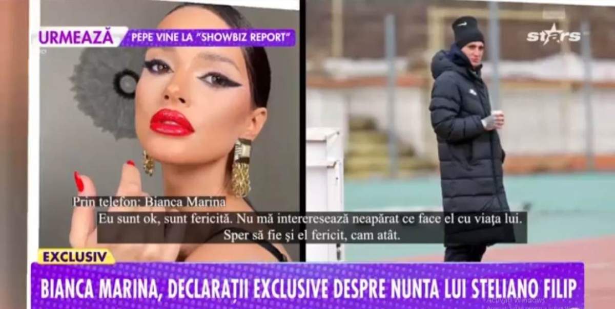 Bianca Marina, declarații în exclusivitate pentru Showbiz Report Bianca Marina și Steliano Filip, fostul ei soț