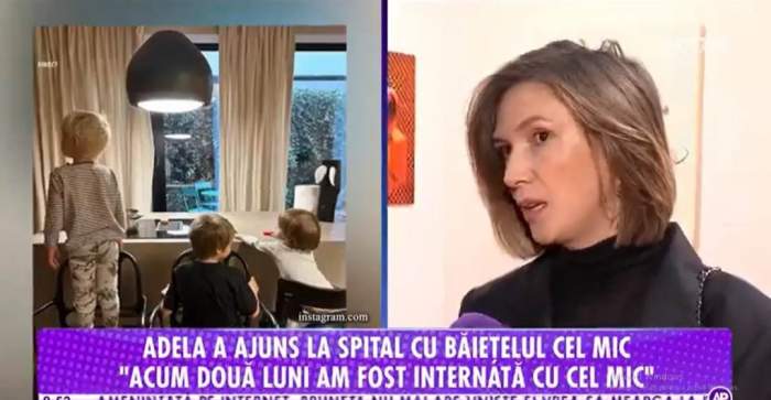 Adela Popescu a ajuns cu fiul cel mic la spital