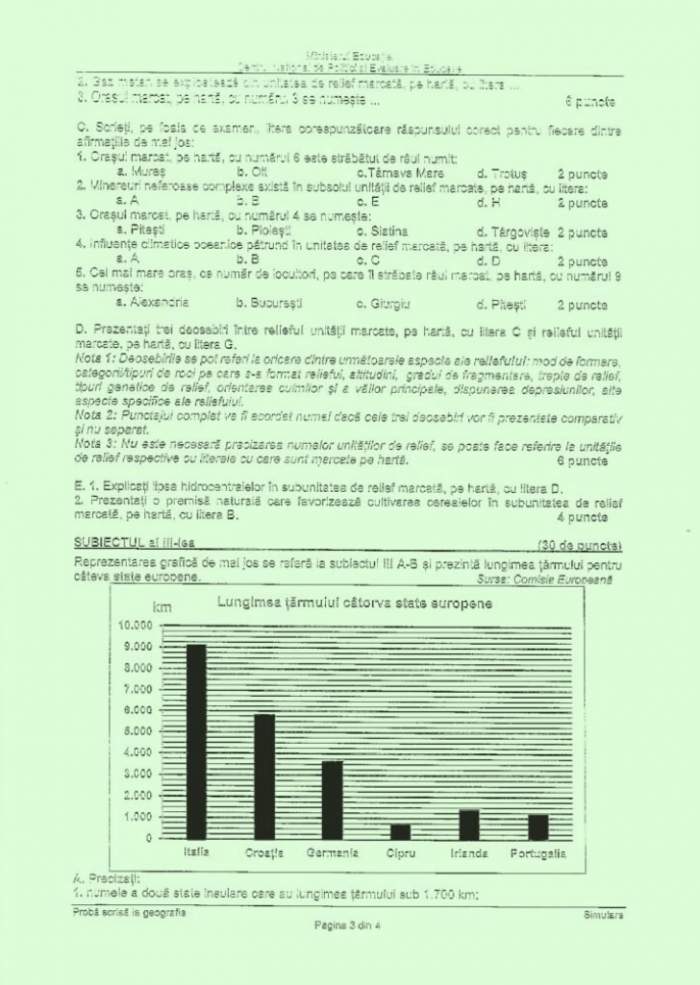 Simulare Bacalaureat 2023. Elevii au susținut proba la Geografie. Ce subiecte au primit