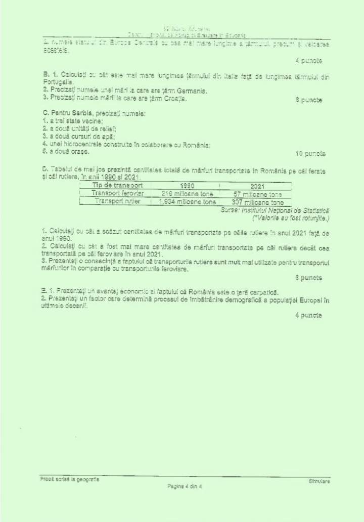 Simulare Bacalaureat 2023. Elevii au susținut proba la Geografie. Ce subiecte au primit