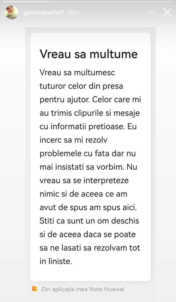 Care este dorința Ginei Matache cu privire la fiica ei, Oana. Mesajul transmis de cântăreață: "Încerc să-mi rezolv problemele cu fata“