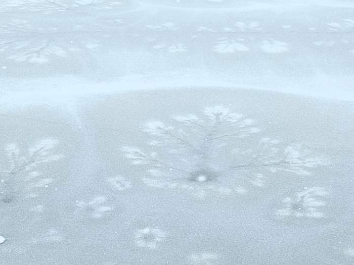 Fenomen rar apărut pe un lac înghețat din Munții Apuseni. Imaginile surprinse fac înconjurul internetului