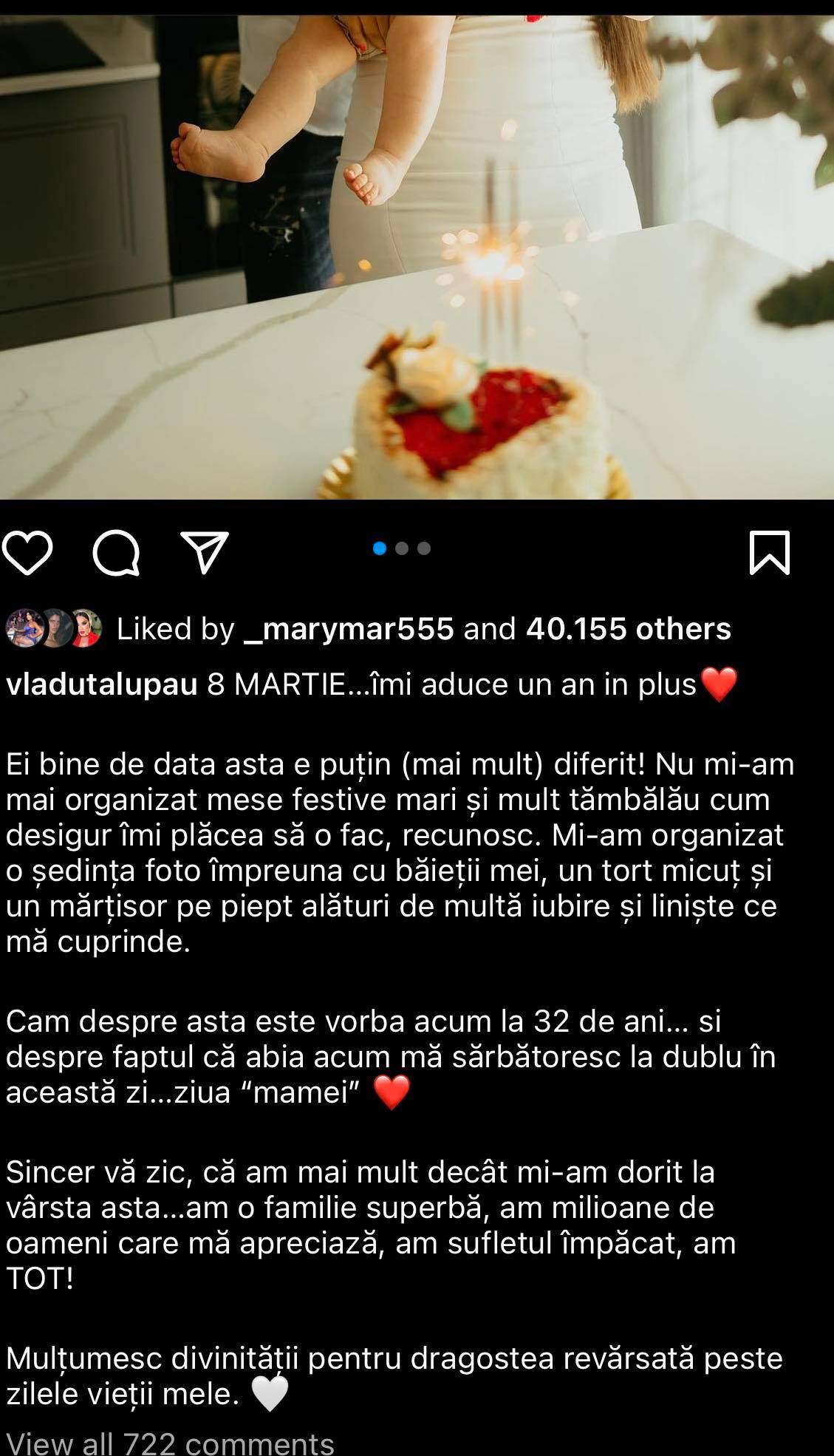 Vlăduța Lupău își sărbătorește ziua de naștere. Cum petrece artista alături de soț și copil: ,,Mulțumesc divinității pentru dragostea…” / FOTO