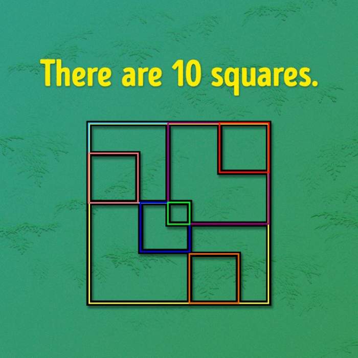Testul IQ care te pune în dificultate. Câte pătrate sunt în imagine? / FOTO