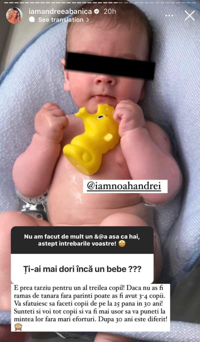 Motivul pentru care Andreea Bănică nu își dorește să rămână însărcinată din nou. De ce nu mai vrea artista un copil