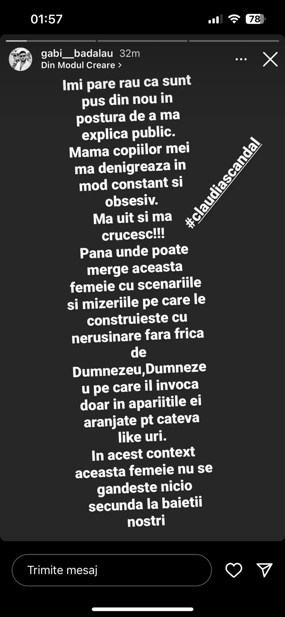 Gabi Bădălău, replici dure la adresa Claudiei Pătrășcanu: "Sfințenia, smiorcăiala și victimizarea..." Ce spune afaceristul despre mama copiilor săi / FOTO