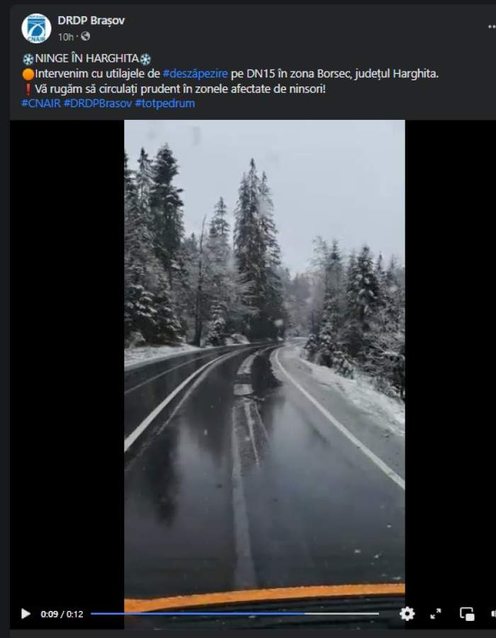 Imagini incredibile. A nins în România! Peisaj de iarnă în luna aprilie / FOTO