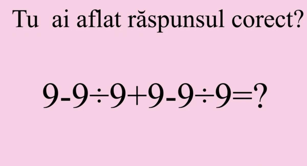 Testul IQ care te pune în dificultate. Cât de repede și corect poți rezolva ecuația?