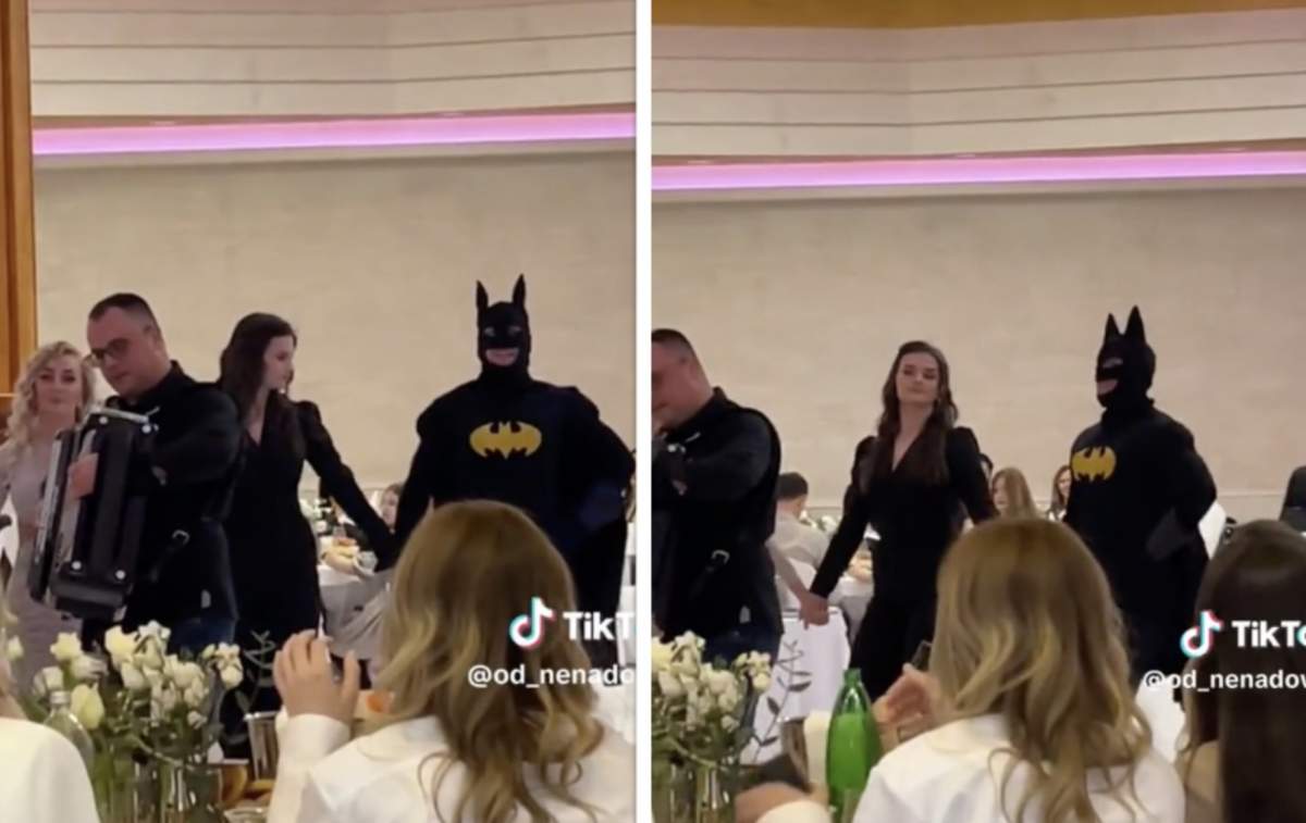 Un bărbat a venit la nuntă costumat în Batman. Imagini virale cu tânărul în timp ce dansa