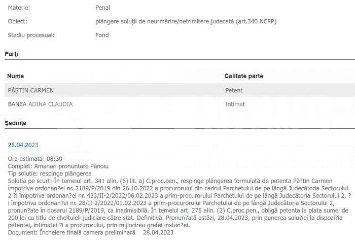 „Judecătoarea cu epoleți”, făcută K.O. de vedeta hărțuită cu plângeri penale / Pe Păștin o paște o pedeapsă de până la trei ani de pușcărie