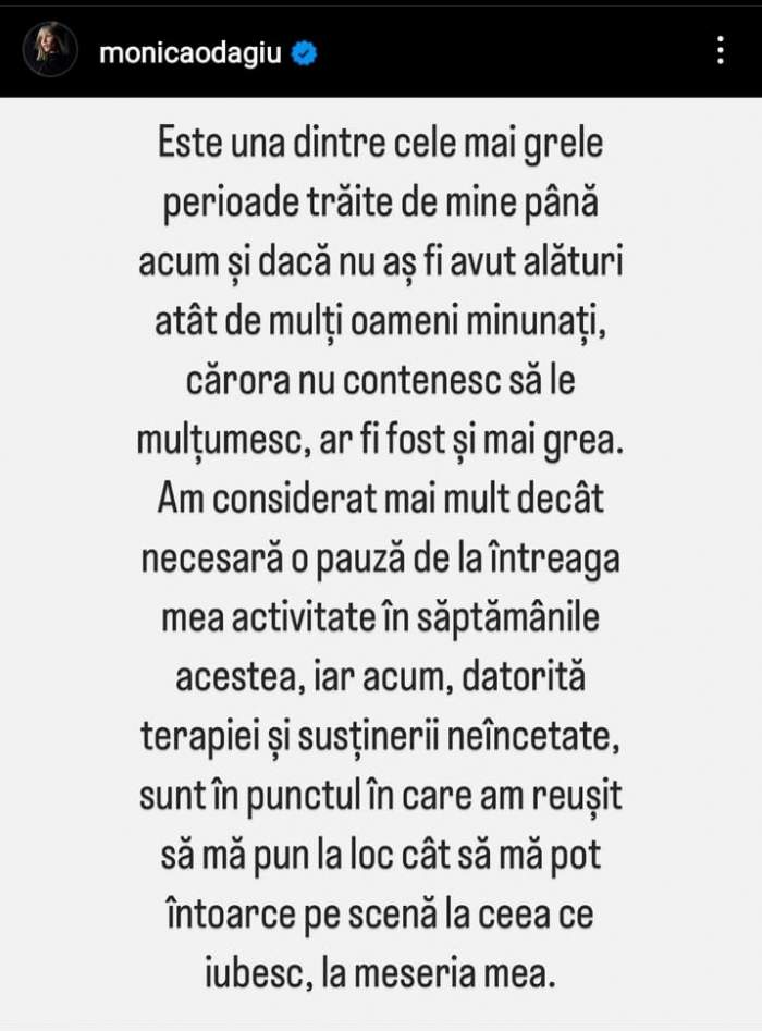 Ce decizie a luat Monica Odagiu, după ce a lovit un bărbat și acesta a murit. Confesiuni sfâșietoare la aproape trei săptămâni de la accident