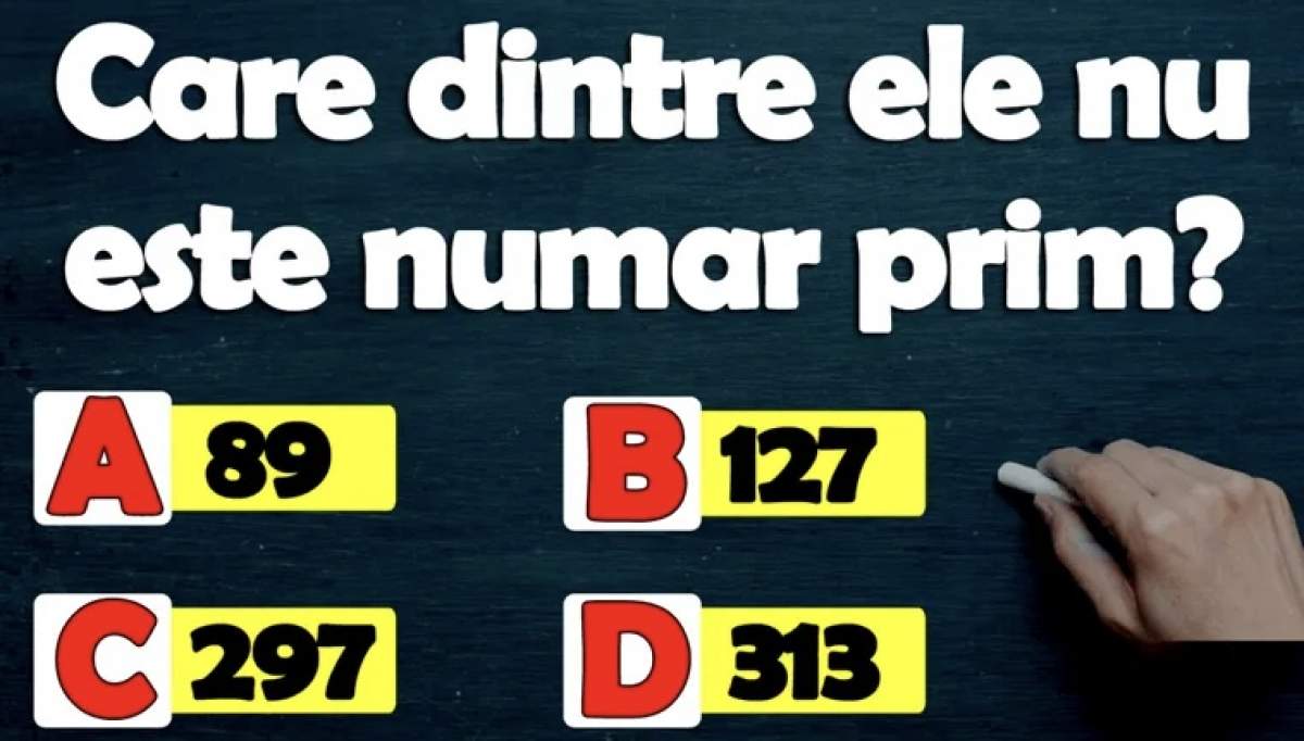 Testul IQ care te pune în dificultate. Ce număr din șirul dat jos nu este prim