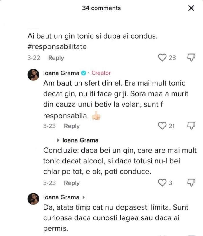 Ioana Grama, pusă la punct de fani, după ce a consumat alcool și s-a urcat la volan. Care a fost explicația ei: ”Am băut un...” / FOTO
