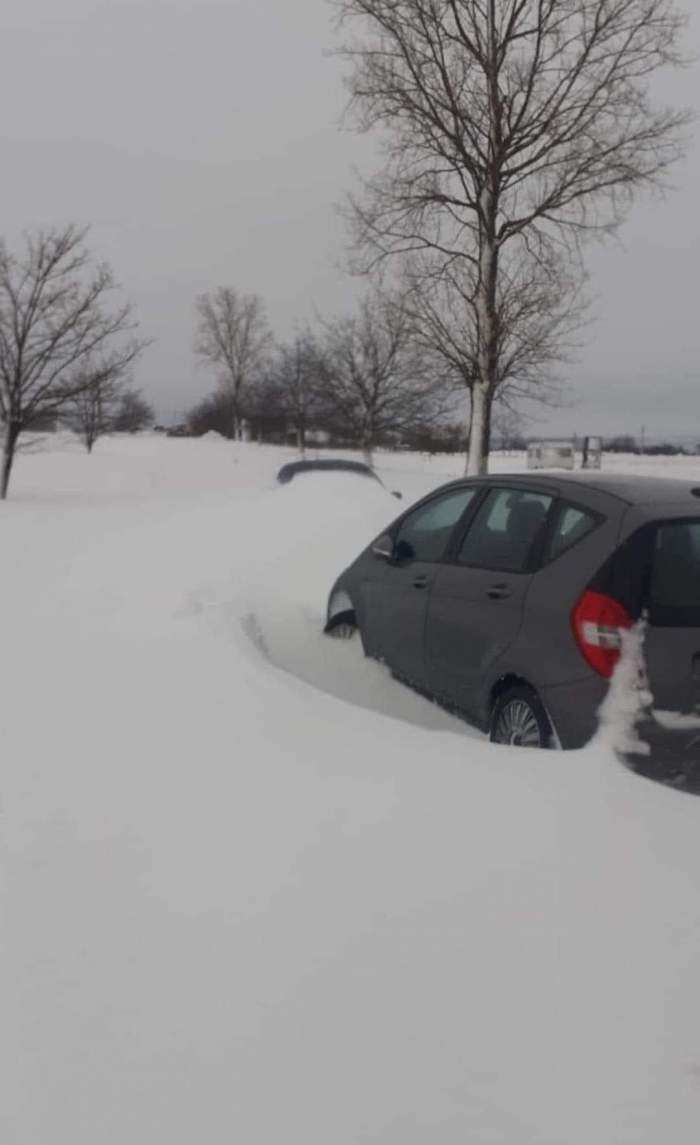 Imagini incredibile. Mașinile au fost acoperite total de zăpadă. Iarna a pus stăpânire pe mai multe zone din România / FOTO