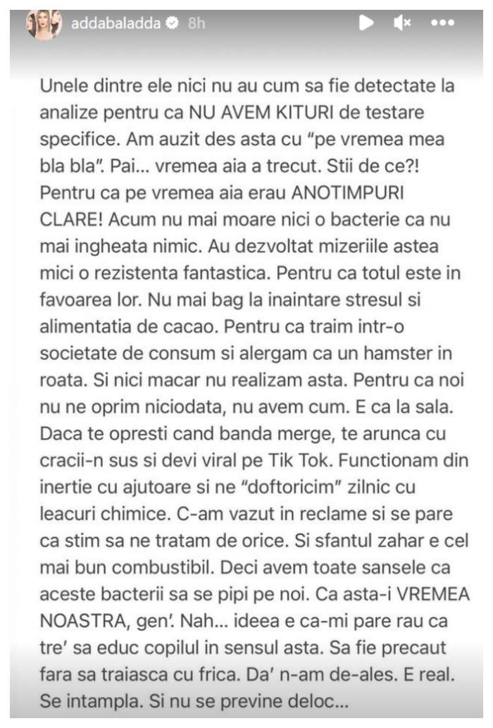 Adda trage un semnal de alarmă, după infectarea cu Lyme. Ce reguli este nevoit să respecte fiul ei, Alexandru: ”Recunosc că-s traumatizată”