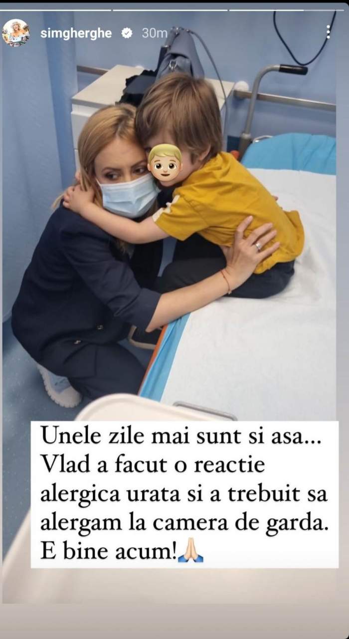Simona Gherghe a ajuns de urgență la spital cu fiul său. Cu ce probleme de sănătate se confruntă Vlad: „A trebuit să alergăm la camera de gardă”
