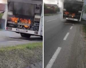 Momente de panică în Tecuci! Un autobuz plin de elevi a luat foc în mers / FOTO