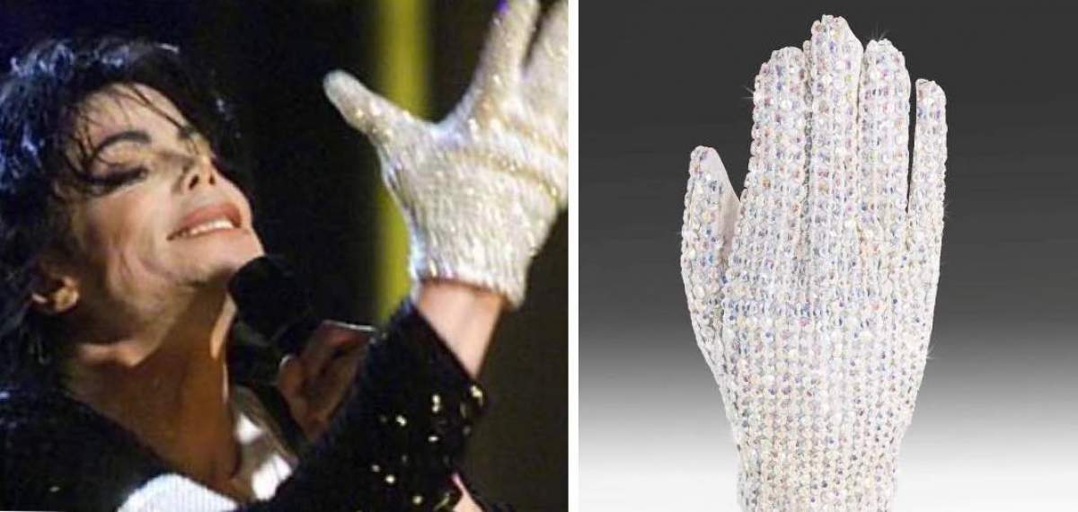 Michael Jackson purta o singură mănușă albă