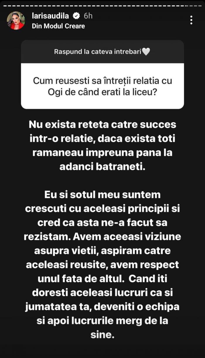 Larisa Udilă a dezvăluit secretul relației cu soțul ei. Cei doi sunt împreună încă din liceu: „Rețeta către succes...” / FOTO