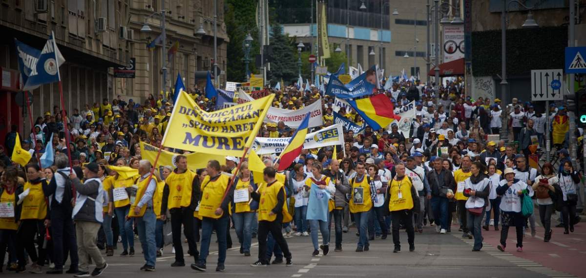 profesorii din România la grevă în București în 10 mai 2023
