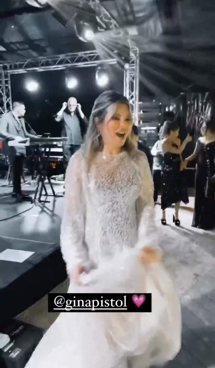 Imaginile momentului cu Gina Pistol în cea de-a doua rochie de mireasă. Prezentatoarea TV strălucește în cea mai importantă zi din viața ei / FOTO