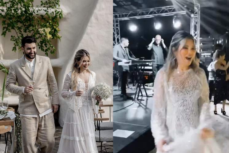Imaginile momentului cu Gina Pistol în cea de-a doua rochie de mireasă. Prezentatoarea TV strălucește la cea mai importantă zi din viața ei