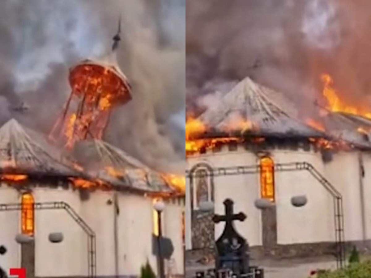 Mănăstirea Podu Coșnei din Suceava când arde.