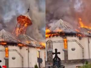 Incendiu de proporții la Mănăstirea Podu Coșnei, în Suceava. Chiliile călugărilor au fost arse de flăcări / VIDEO