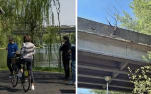 Încep lucrările de reparații la podul din Parcul Tineretului, din București. Cât timp va fi închisă circulația pietonală