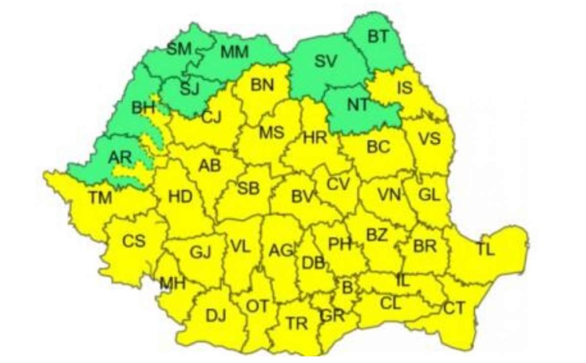 Anunț ANM de ultimă oră! A fost emis cod galben de instabilitate atmosferică accentuată! Care sunt zonele vizate 