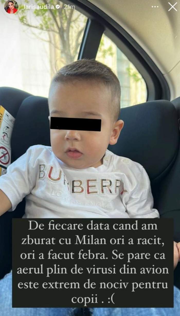 Fiul Larisei Udilă, probleme de sănătate! Ce a pățit Milan, după întoarcerea din vacanță