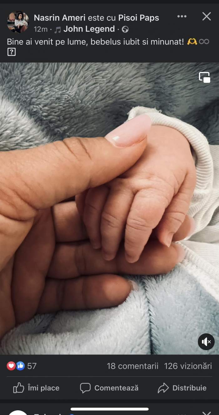 Ameri Nasrin a născut! Vedeta a făcut publică prima imagine cu micuțul ei: ”Bine ai venit...” / FOTO