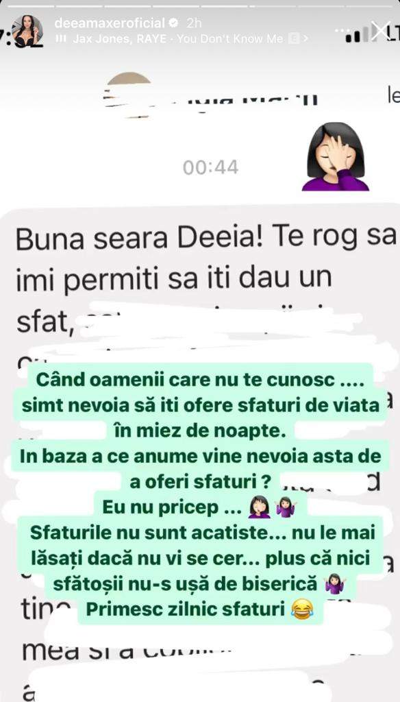 Deea Maxer, deranjată de cei care îi dau sfaturi de viață. Ce mesaj le-a transmis vedeta: "Eu nu pricep…”