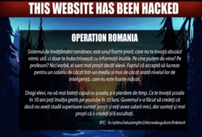 Pagina web a Ministerului Educației a fost spartă. Ce mesaj au transmis hackerii: „Nu vă bateți capul cu școala!”