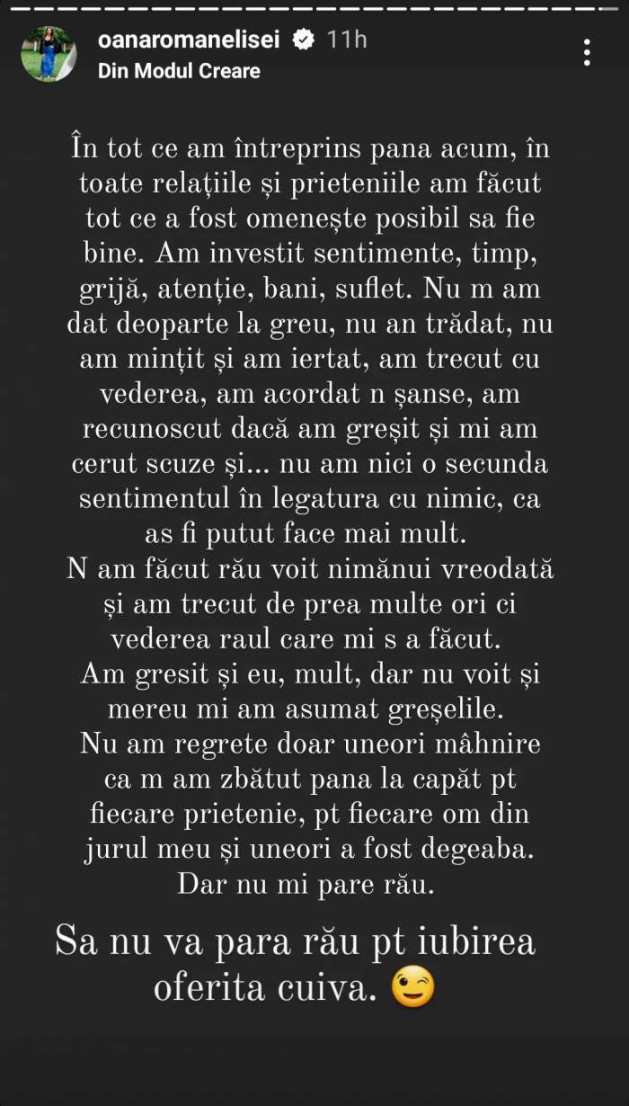 Oana Roman, mesaj pentru toate persoanele cu care nu mai ține legătura. Ce le-a transmis vedeta: „A fost degeaba...” / FOTO