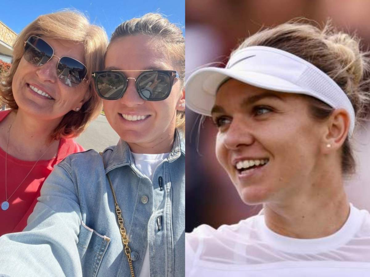 colaj din doua poze cu simona halep si mama ei