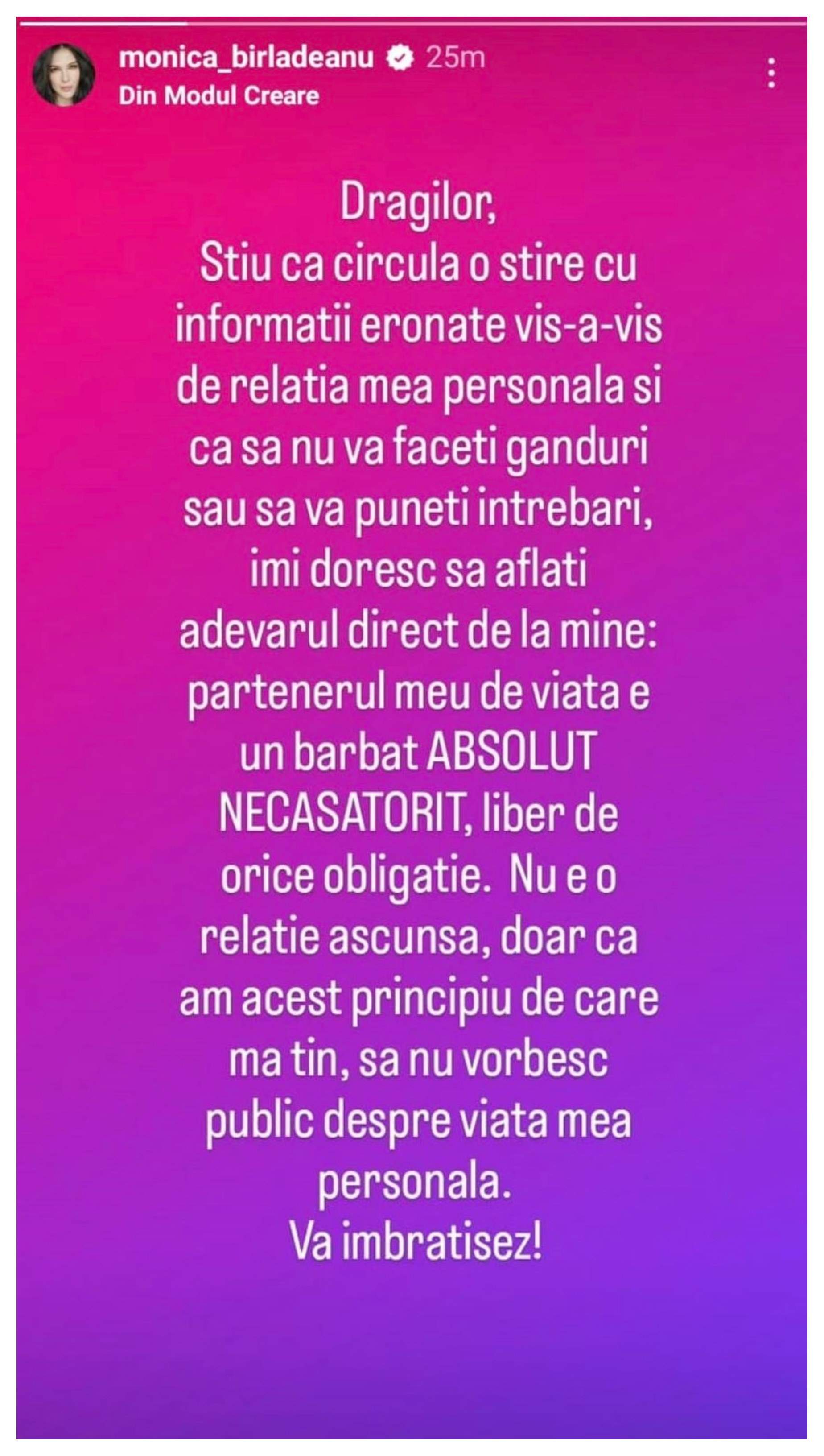 Ce spune Monica Bîrlădeanu despre iubitul său. Cum se apără actrița după ce a fost acuzată că are o relație cu un bărbat însurat: ”Detalii eronate”