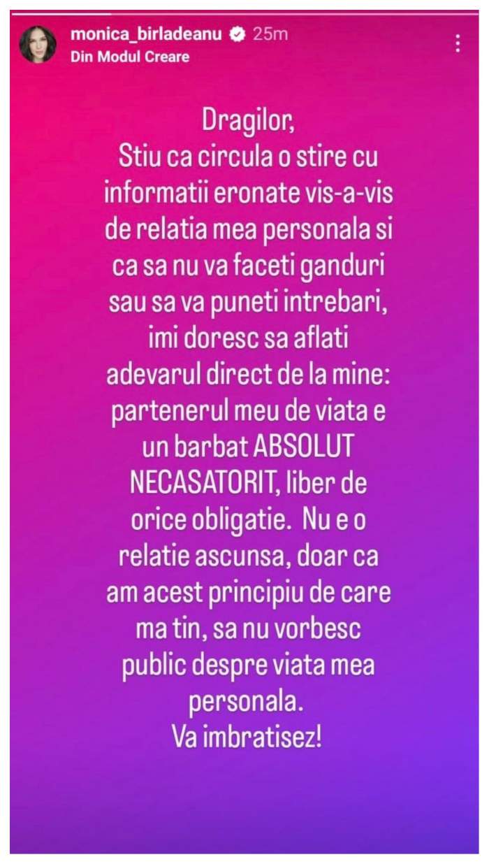 Ce spune Monica Bîrlădeanu despre iubitul său. Cum se apără actrița după ce a fost acuzată că are o relație cu un bărbat însurat: ”Detalii eronate”