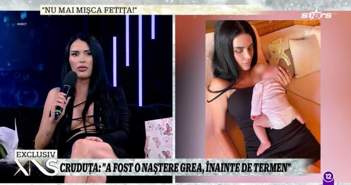 Clipe de panică pentru Daniela Crudu înainte să nască: “Nu mai mișca fetița”. Vedeta a adus-o pe lume la 8 luni / VIDEO