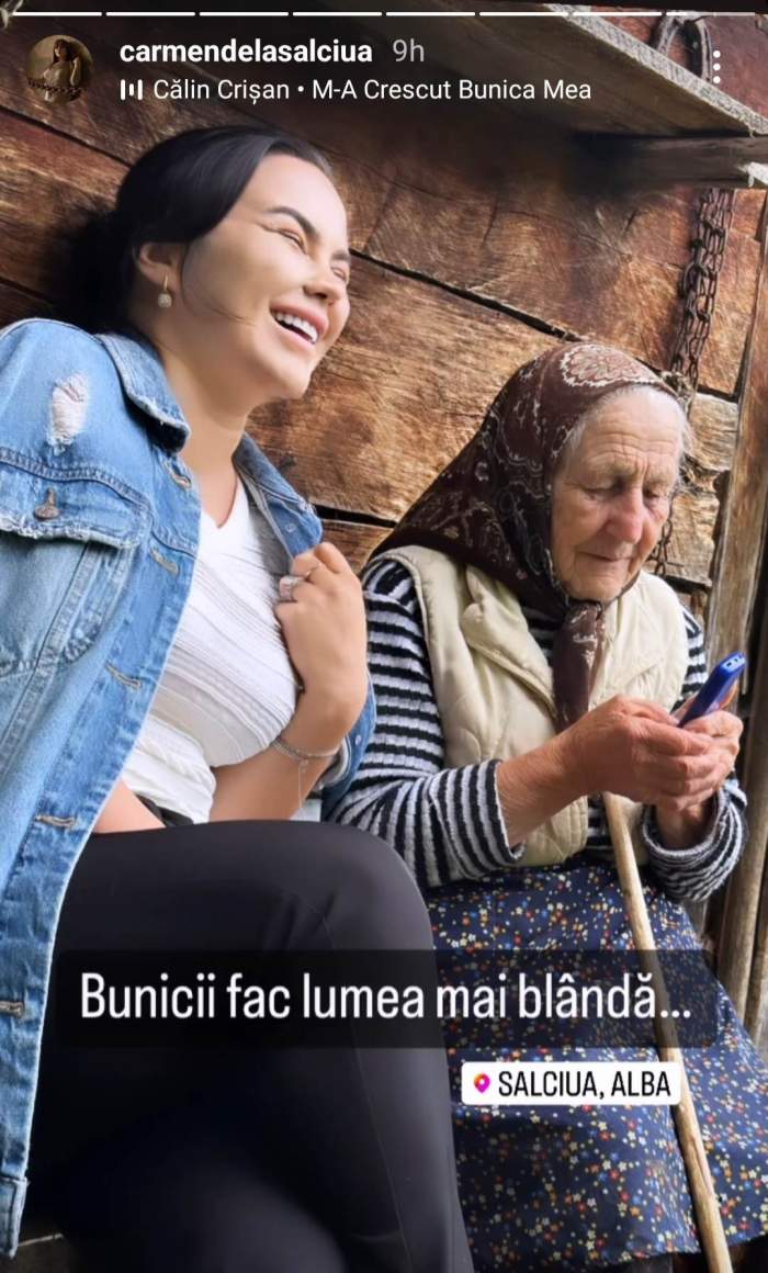 Carmen de la Sălciua, imagine emoționantă alături de bunica ei. Ce a postat artista / FOTO