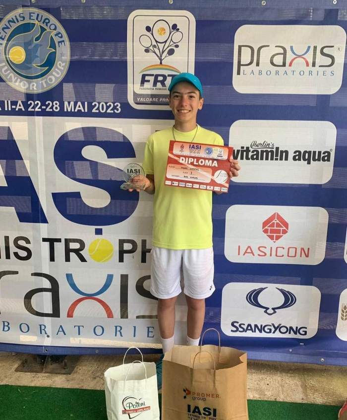 Andrei Capatos, fiul lui Dan Capatos, performanță incredibilă! Primul turneu la categoria U14, primul loc de cinste / FOTO