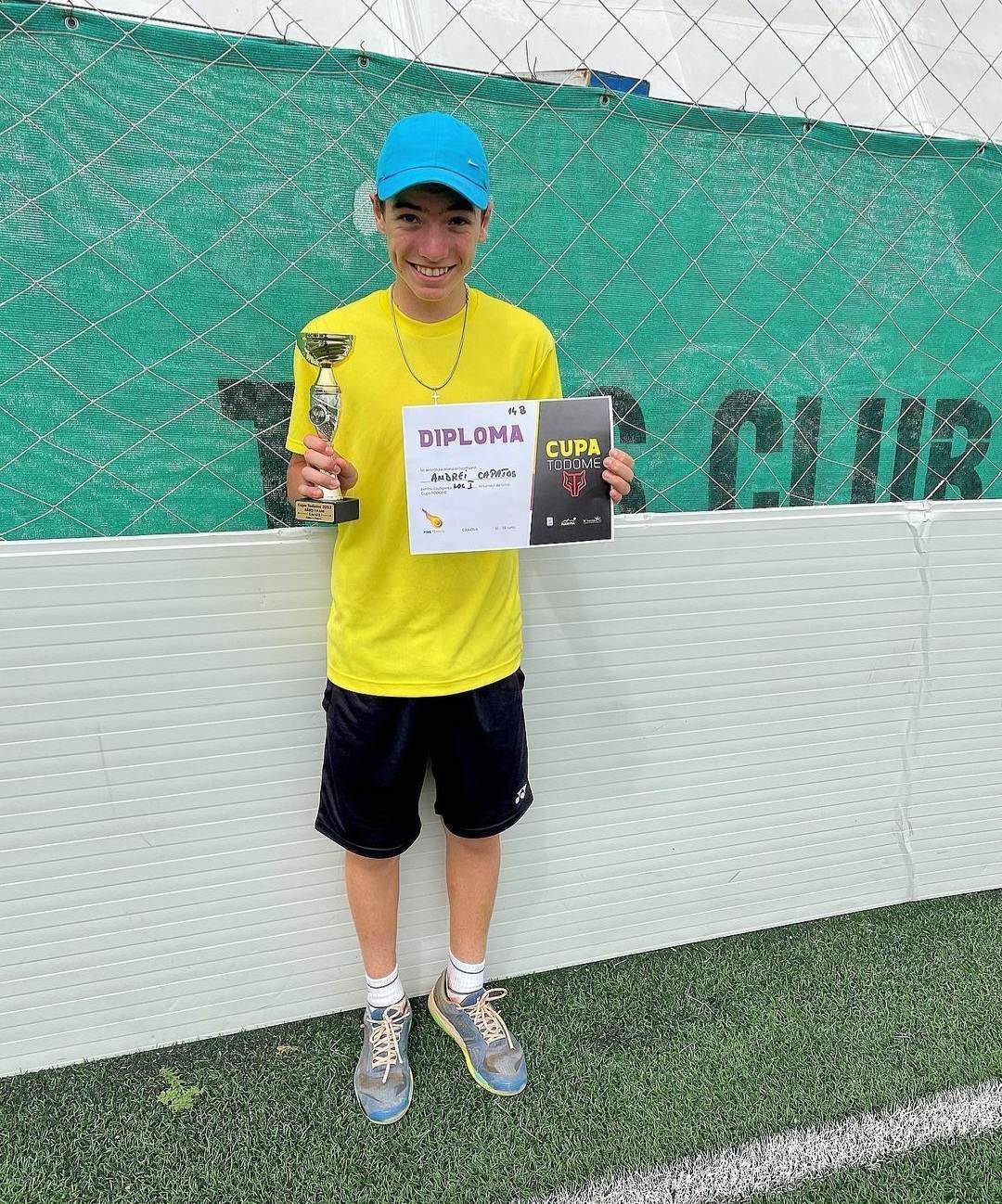 Andrei Capatos, fiul lui Dan Capatos, performanță incredibilă! Primul turneu la categoria U14, primul loc de cinste / FOTO