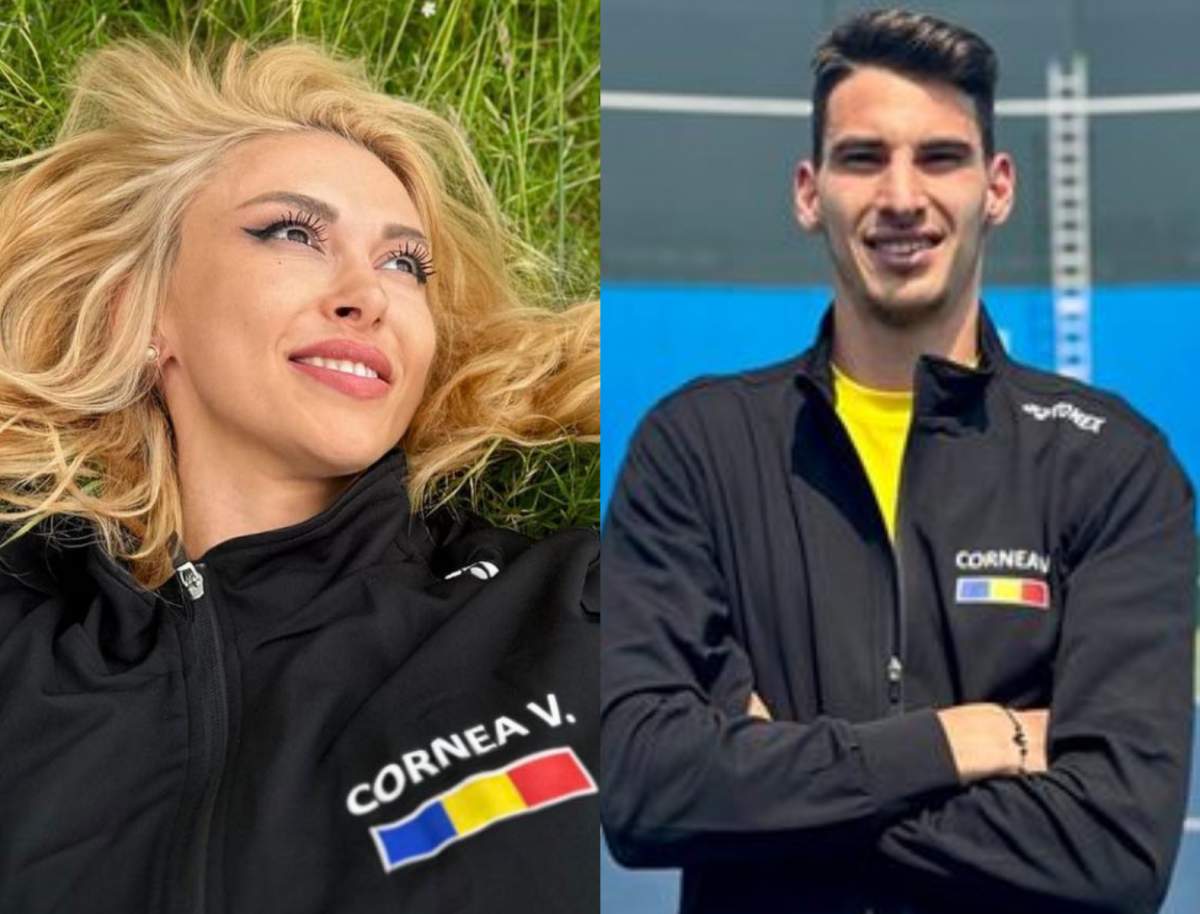 colaj din doua poze cu andreea balan si victor cornea