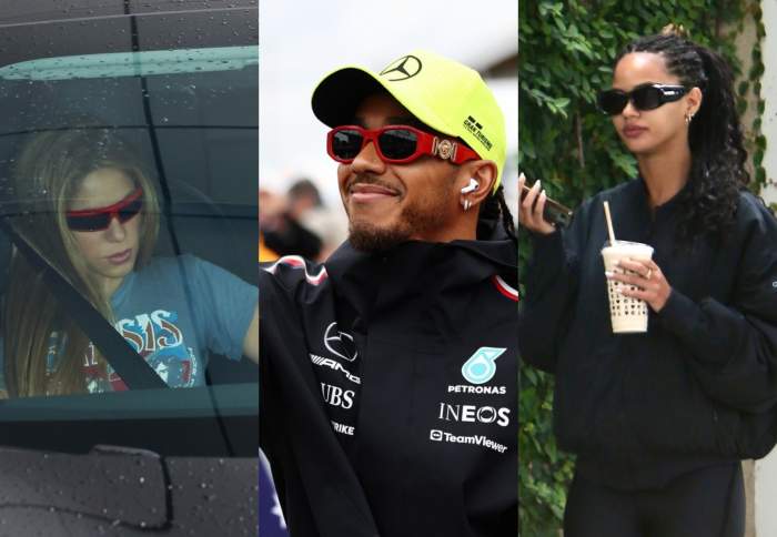 colaj din trei poze cu shakira, lewis hamilton si juliana nalu