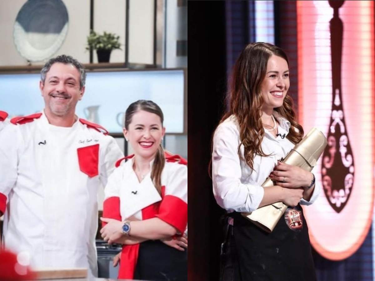 Sorin Bontea este entuziasmat să o vadă pe Nina Hariton în marea finală Chefi la cuțite. Sorin Bontea și Nina Hariton la Chefi la cuțite,
