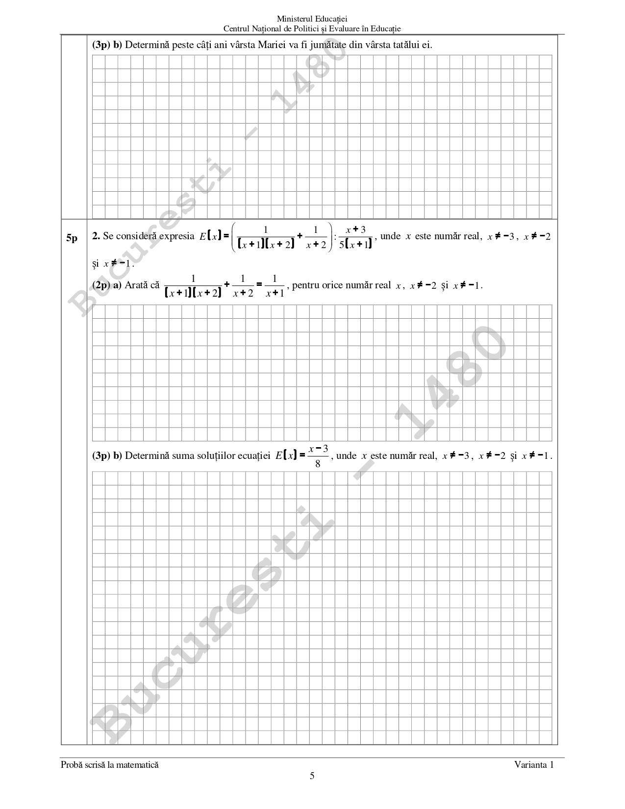 Subiecte Evaluare Națională la Matematică 2023. Ce a picat la examenul de capacitate din acest an / FOTO